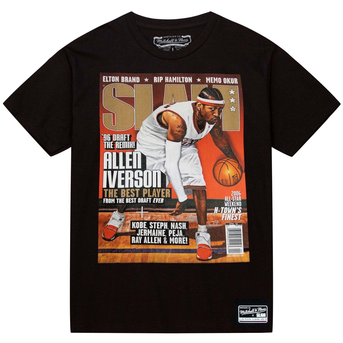 Allen Iverson Philadelphia 76ers 2006 Slam Cover NBA T-Shirt Black MITCHELL & NESS