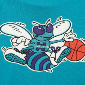 MITCHELL & NESS Felpa con cappuccio leggera con logo vintage Charlotte Hornets LS8053-HO
