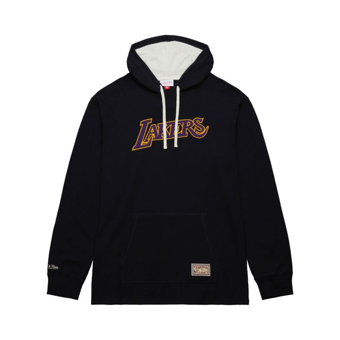 MITCHELL & NESS Felpa con cappuccio leggera con logo vintage Los Angeles Lakers LS8053-LA