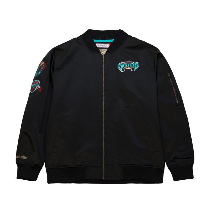 MITCHELL & NESS Bomber in raso leggero con logo vintage Vancouver Grizzlies SJKT6599