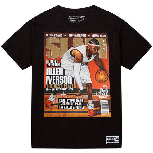 Allen Iverson Philadelphia 76ers 2006 Slam Cover NBA T-Shirt Black MITCHELL & NESS