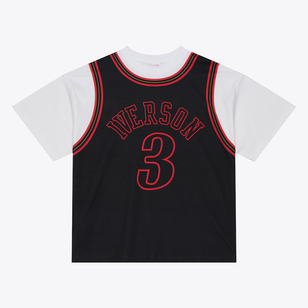 Allen Iverson Philadelphia 76ers 1997-98 Black Best In Class Jersey T-Shirt Mitchell & Ness