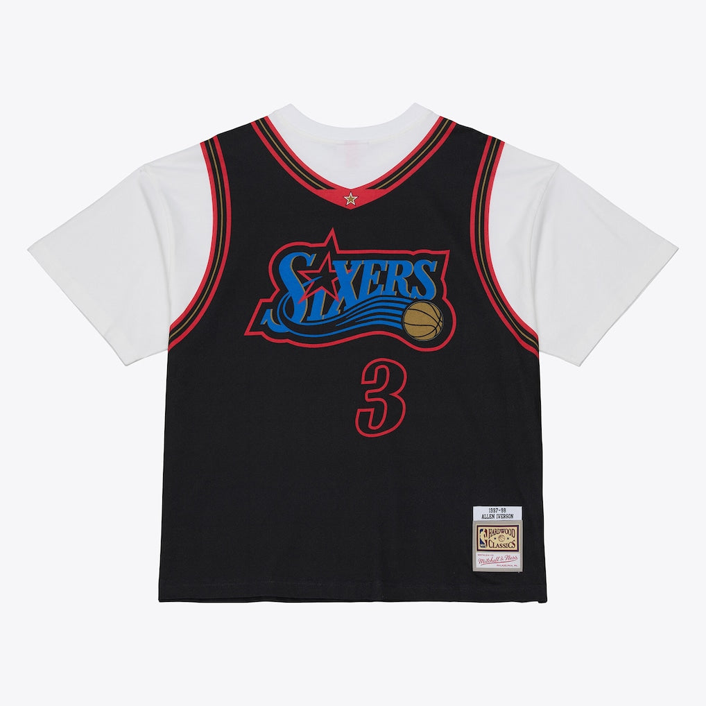 Allen Iverson Philadelphia 76ers 1997-98 Black Best In Class Jersey T-Shirt Mitchell & Ness