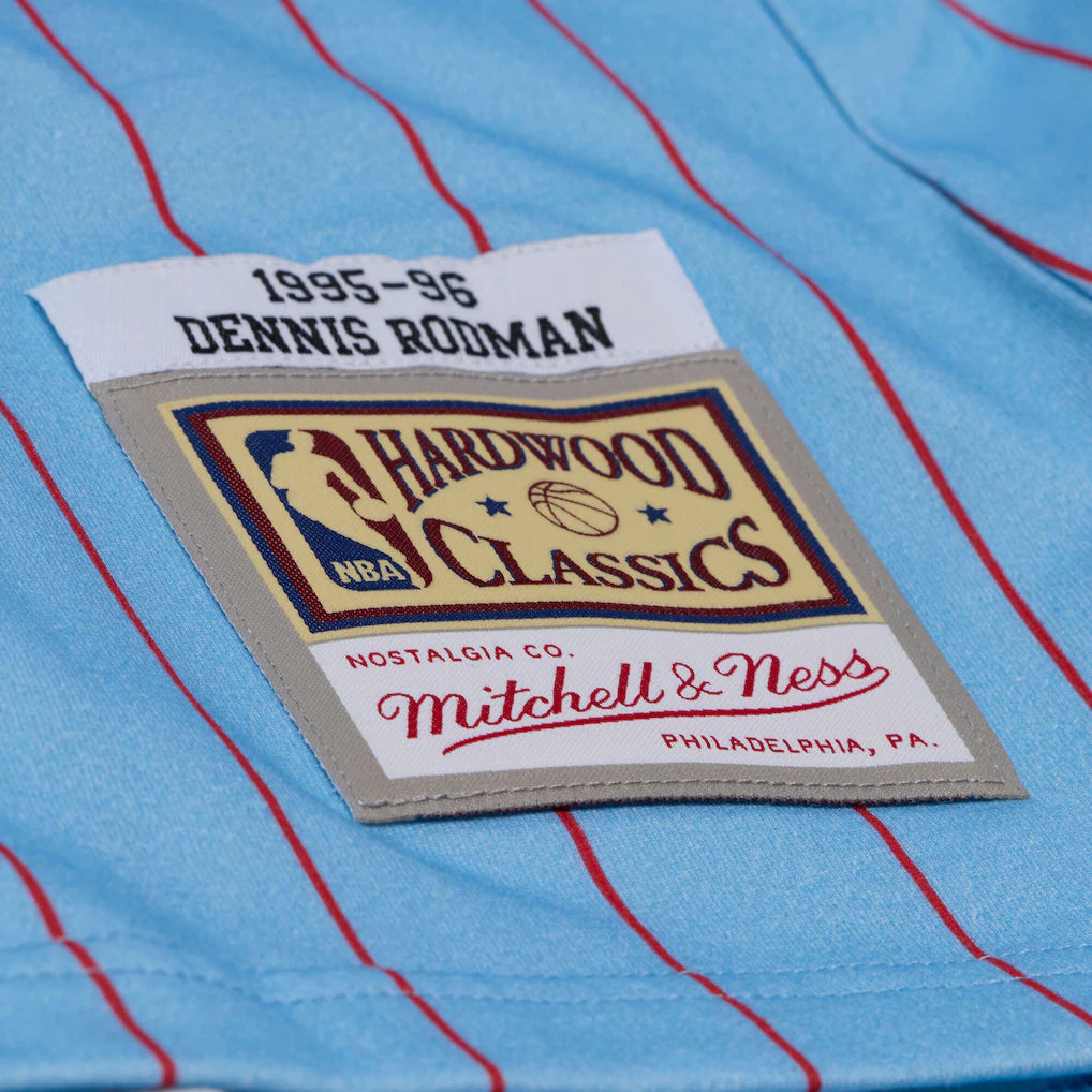 Dennis Rodman Chicago Bulls 1995-96 Light Blue Best In Class Jersey T-Shirt Mitchell & Ness